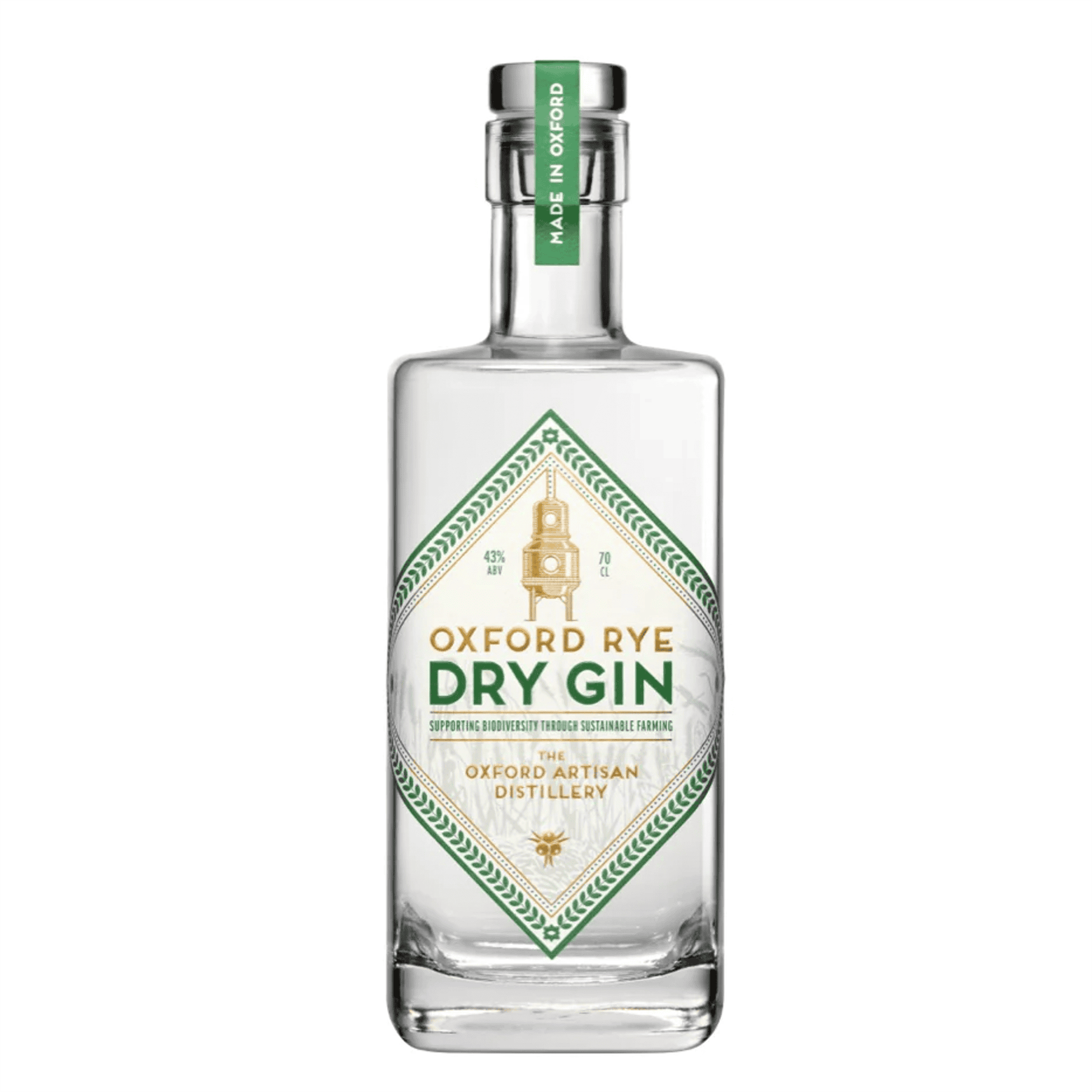 Oxford Rye Organic Dry Gin, 70cl Bottle of premium gin