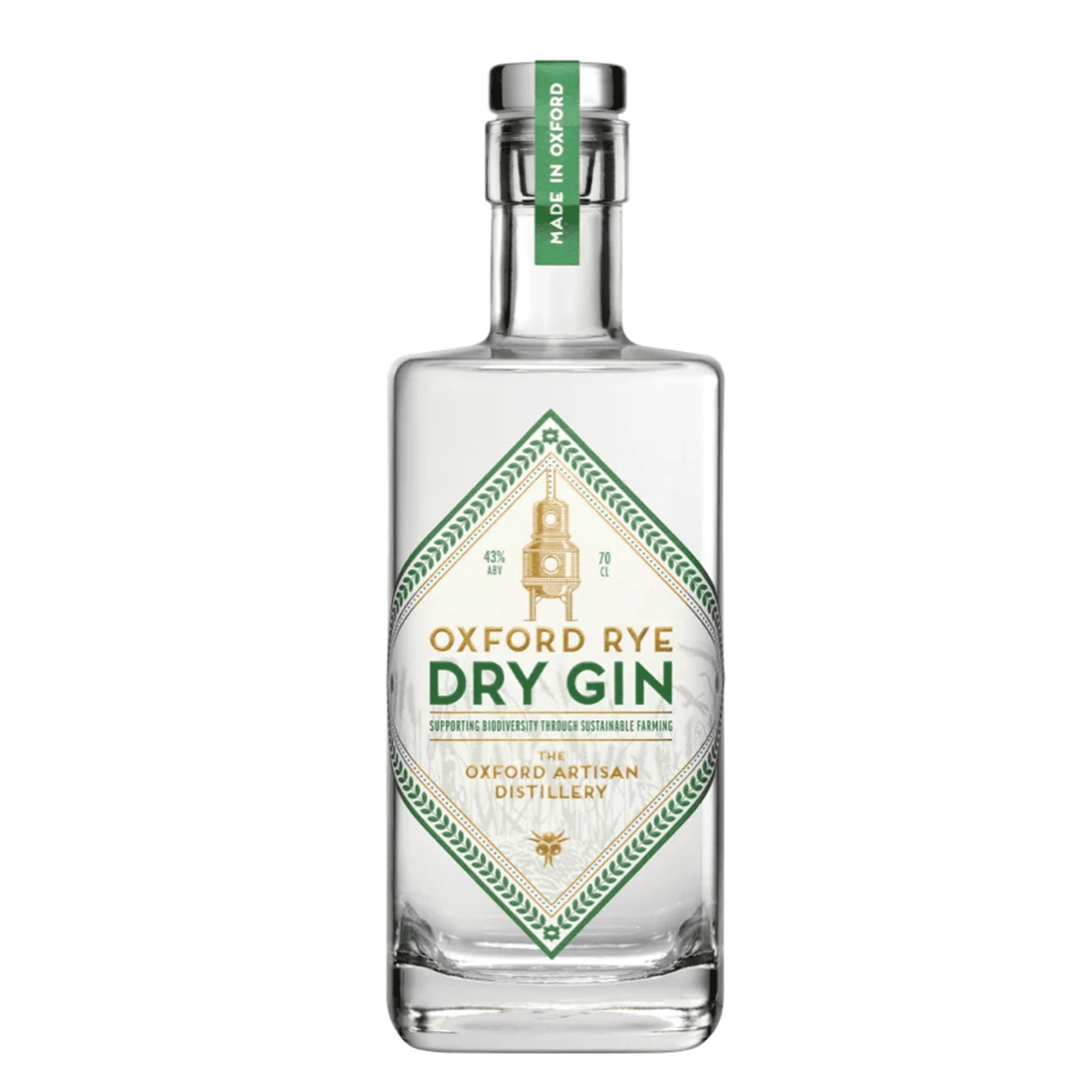 Oxford Rye Organic Dry Gin, 70cl Bottle of premium gin